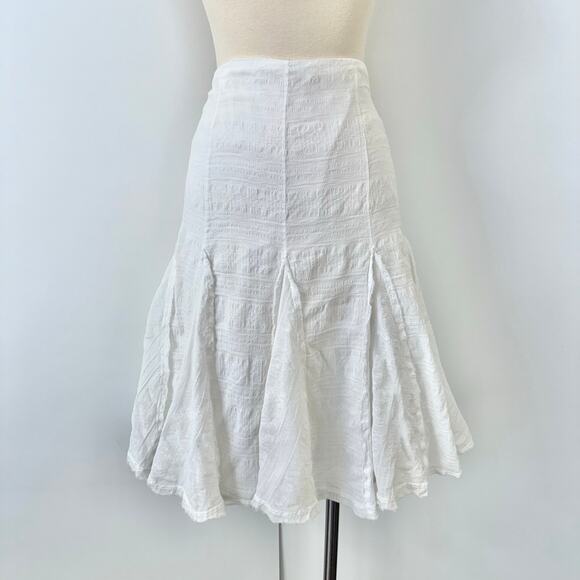 Ralph Lauren Black Label Paneled Skirt Knee-Length White Cotton 6 - Picture 2 of 10